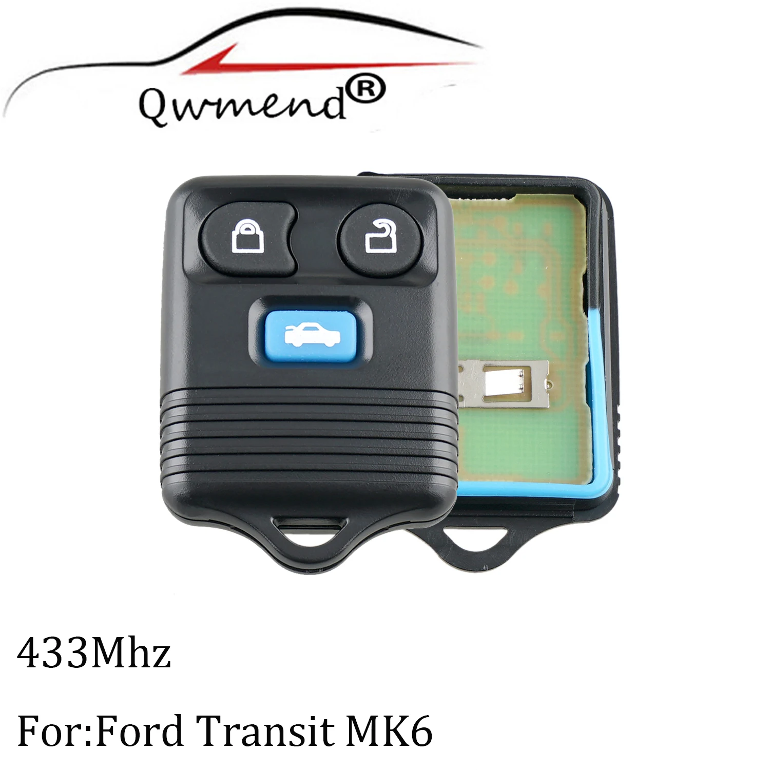 Дистанционный ключ для Ford Transit MK6 2000 2001 2002 2003 2004 2005 2006 3 кнопки 433 МГц|3 keys|ford button key2 |