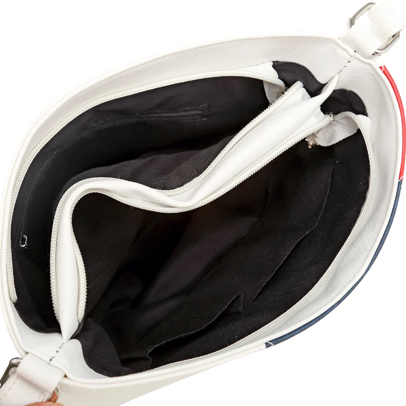 Модная мягкая кожаная женская сумка через плечо Лоскутная Большая вместительная