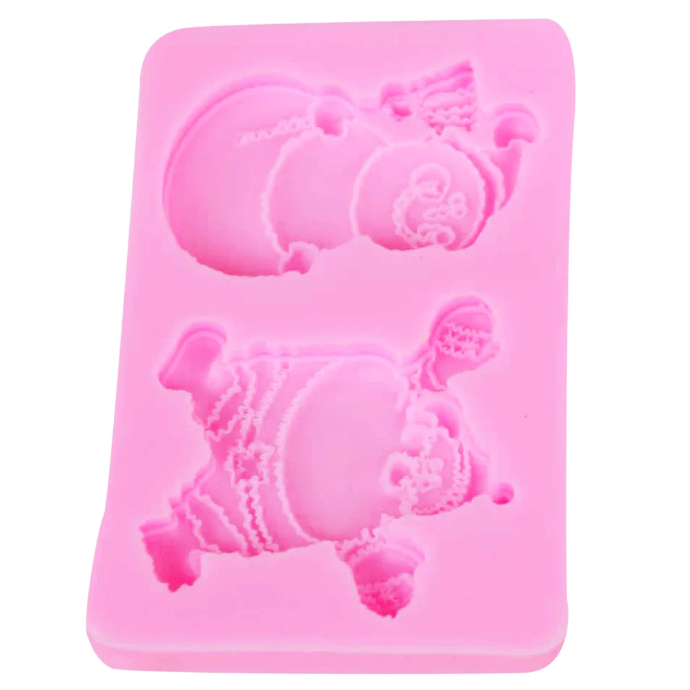 1 шт. силиконовая форма для мастики в виде снеговика Санта Клауса|chocolate mould|silicone mold