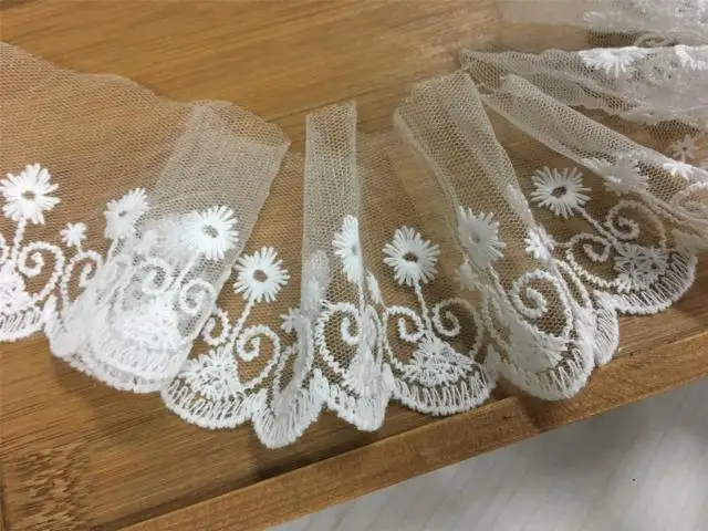 Mesh embroidery lace white mesh accessories 6 cm wide | Lace