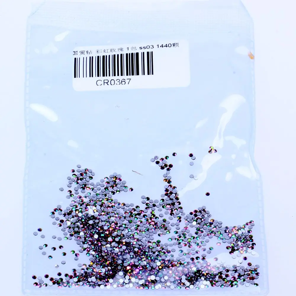 SS3 1440Pcs Золотые радужные SS3-SS30 и смешанные размеры Стразы для художественное оформление ногтей плоский с оборота клей на стразы камни DIY ремесла одежды - Цвет: SS3 1440Pcs