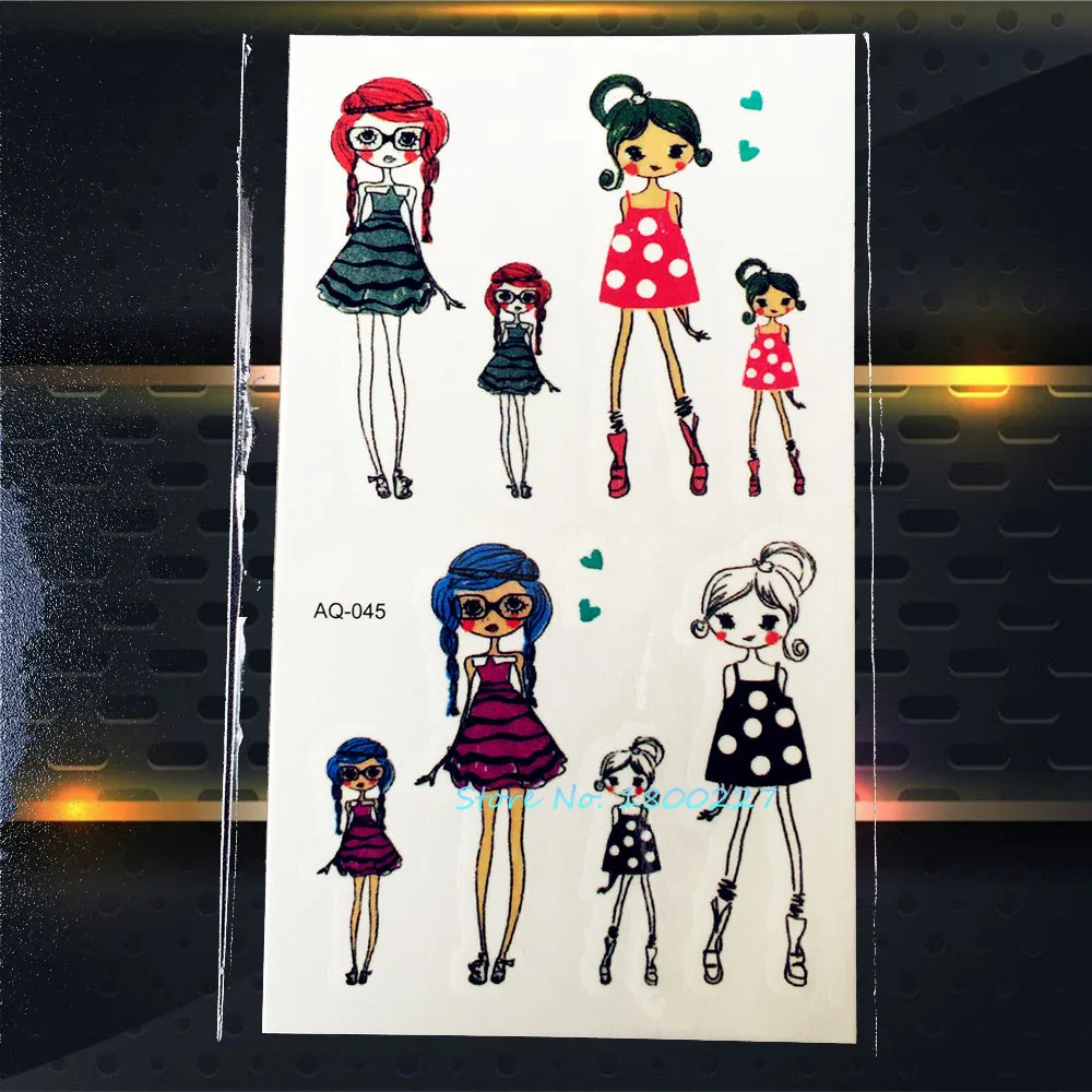 1 шт. милые водонепроницаемые боди арт тату наклейки для девочек PAQ 045 детские