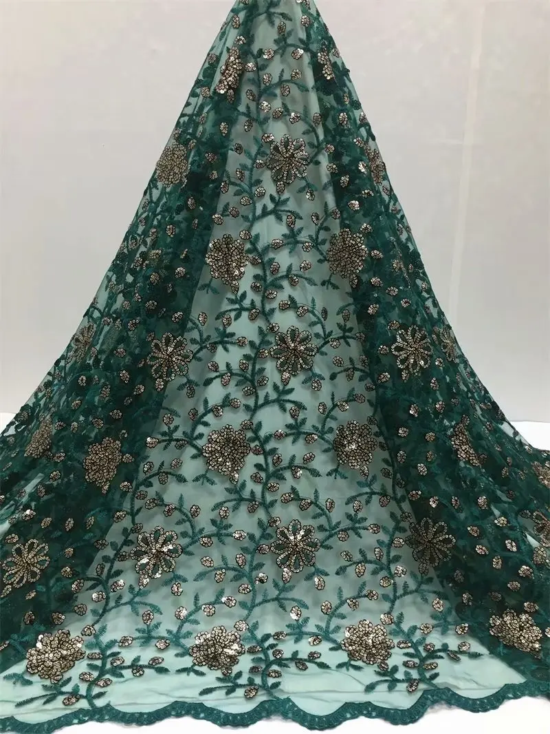 Кружевная ткань кружевная для свадьбы французский стиль изумруд зеленый