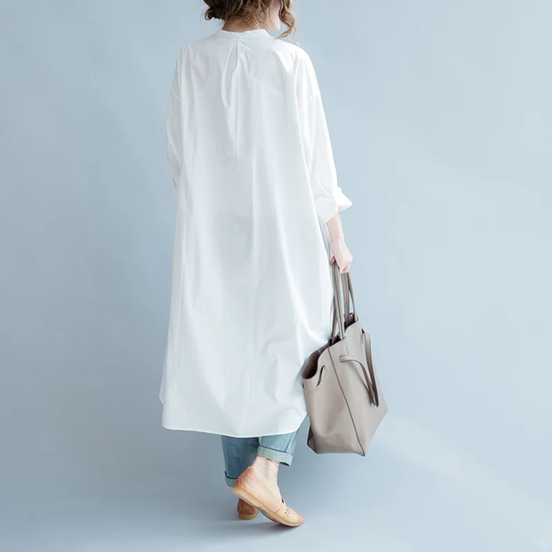 CHICEVER Autumn Women's Shirts Blouse O neck Loose Oversize Hem Split Womens Tops And Blouses 2019 Korean Fashion Tide New |