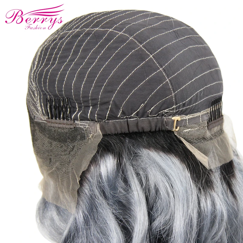 [Berrys Fashion] 1B/серебряные кружевные передние человеческие волосы парики с детскими