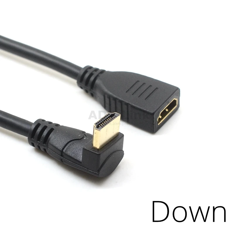 Переходник с HDMI-кабеля папа на HDMI мама 4K преобразователь удлинитель 270 угол 90