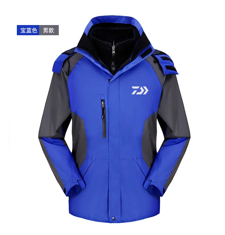 Daiwa Fishing Clothing For Men Women Autumn Winter Waterproof Warm Fishing Jackets Patchwork Hooded Mountaineering Suits