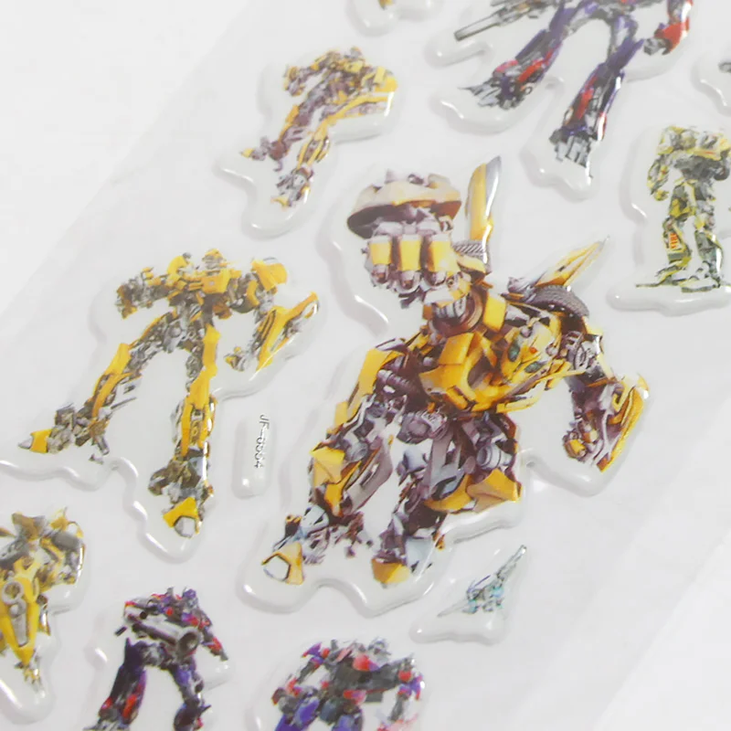 6pcs Transformers Toys Stickers Car Movie Bumblebee Optimus Prime Shatter Grimlock PVC Waterproof Sticker for Children Room - купить по