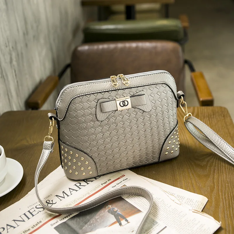 Для женщин кос Плетение Курьерские сумки bolsos mujer кожа Сумки дамы плечо сумка