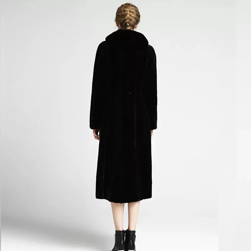 2021 брендовая роскошная женская куртка из натурального меха норки длинный стиль с