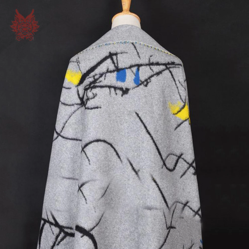 Американский Европейский стиль бежевый серый дизайнерский жаккард 100% шерсть