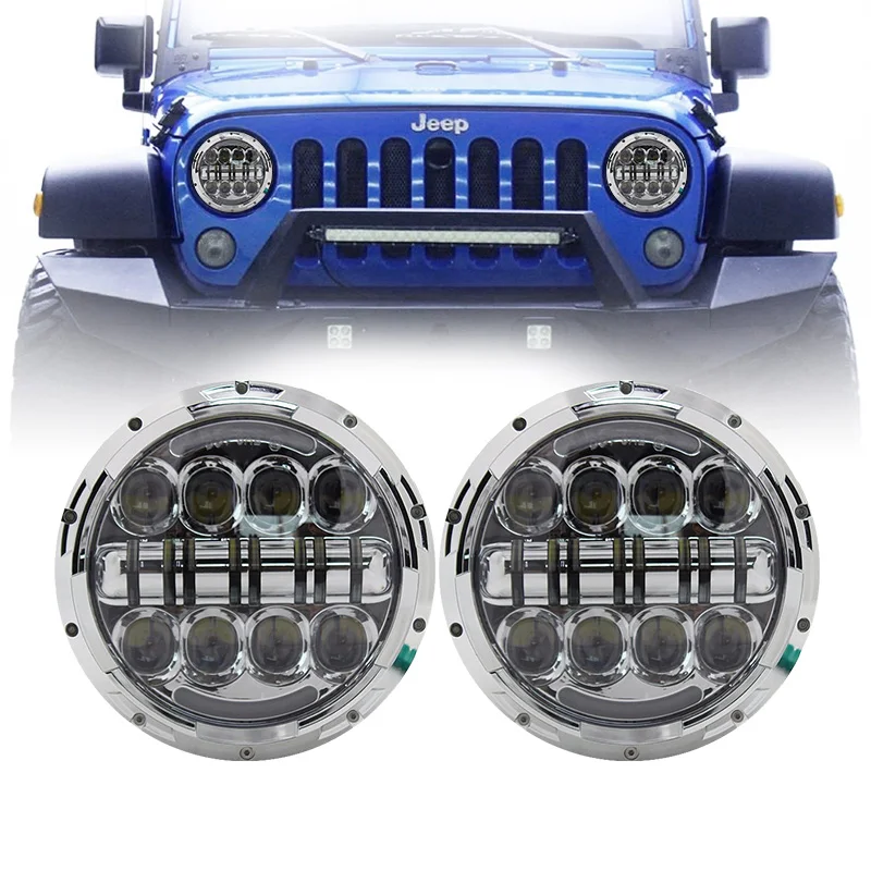 80 Вт 7 дюймов круглый светодиодный фонарь для Jeep Wrangler JK Hummer H1 H2 Lada 4x4 urban Niva фары