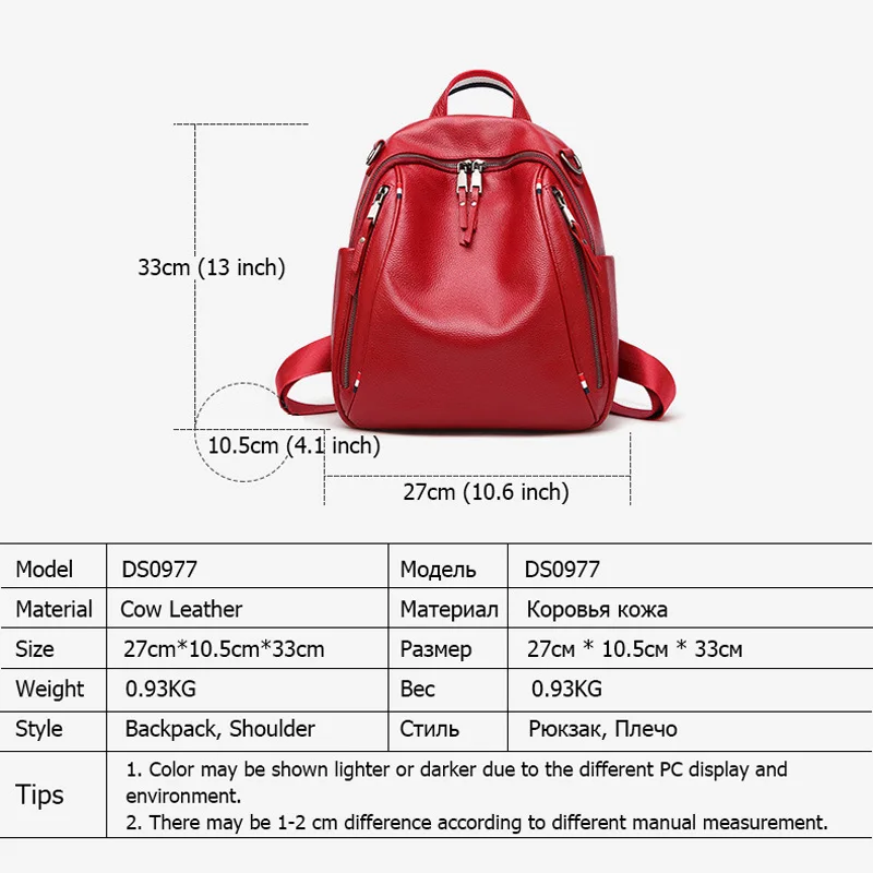 Женский летний рюкзак из воловьей кожи Дамский натуральной вместительный