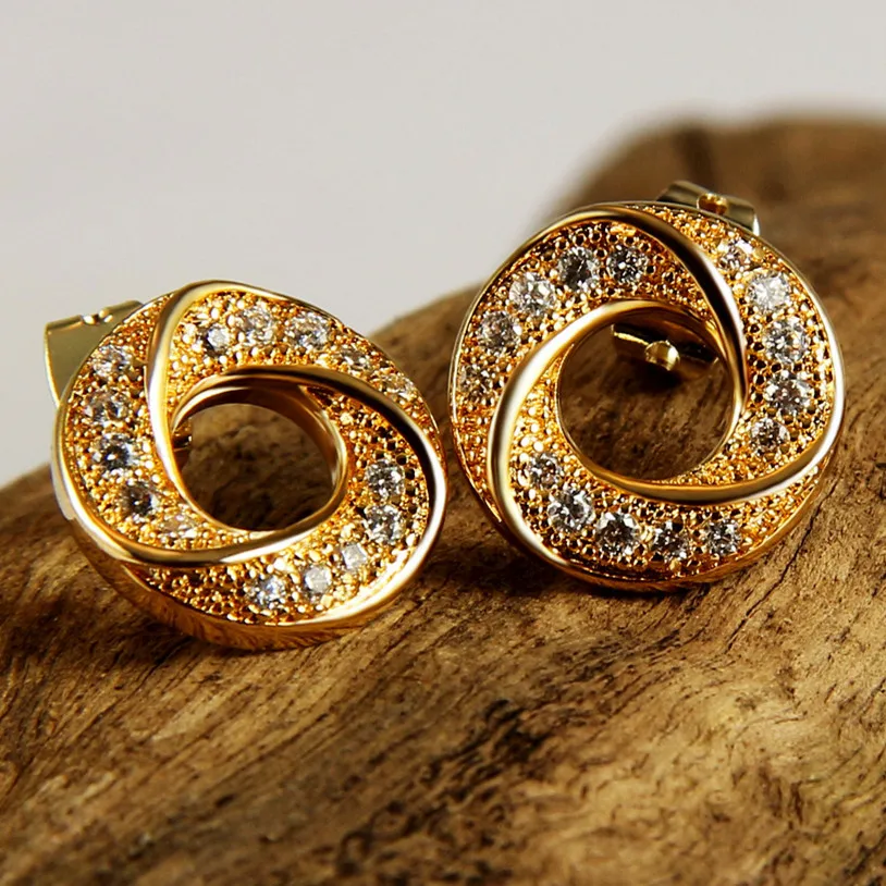 Корейский сладкий круглый полые кристалл серьги гвоздики ASOS европейской моды