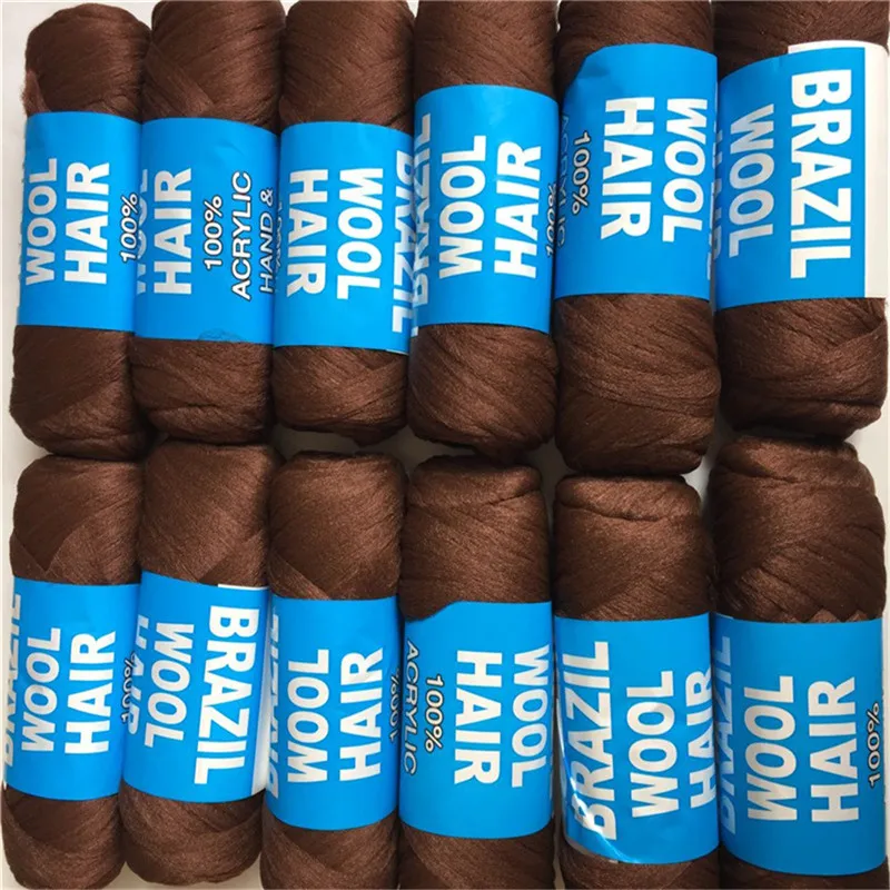 

Colorful 70g/ball 12 balls/lot brazilian wool for braiding and twisting high quality wool hair