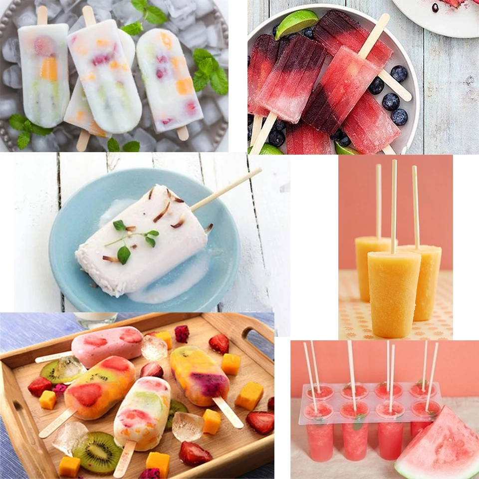 50 шт./лот, креативные деревянные DIY ремесла, красочные деревянные палочки для мороженого, палочки для матча, детские домашние игрушки ручной работы, пищевые материалы DIY