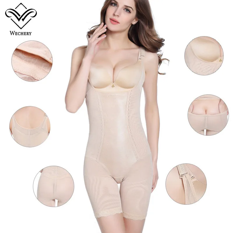 Wechery пикантные Body Shaper эластичная сетка с глубоким U боди утягивающий корсет