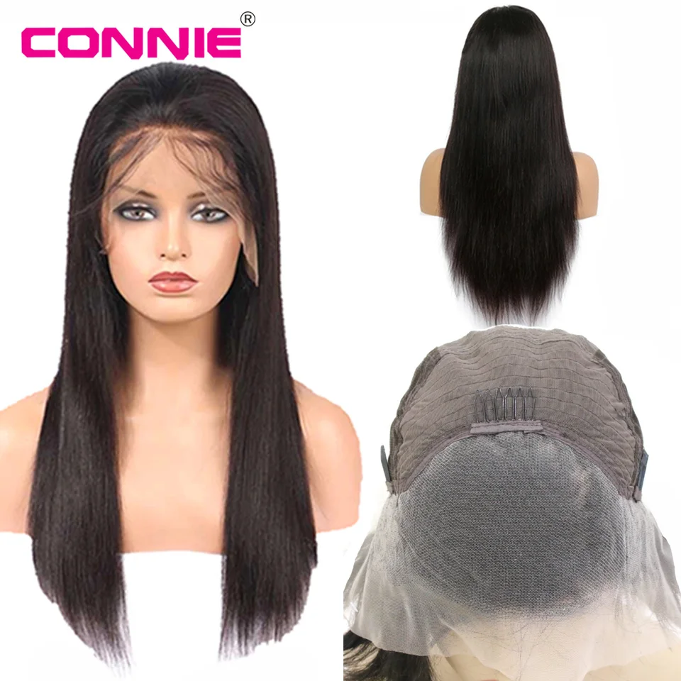 Connie 13X4 прямые человеческие волосы на фронте с кружевом предварительно