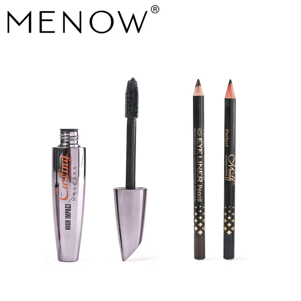 

Тушь для ресниц Menow M12002, густая, черная/коричневая, с двумя карандашами