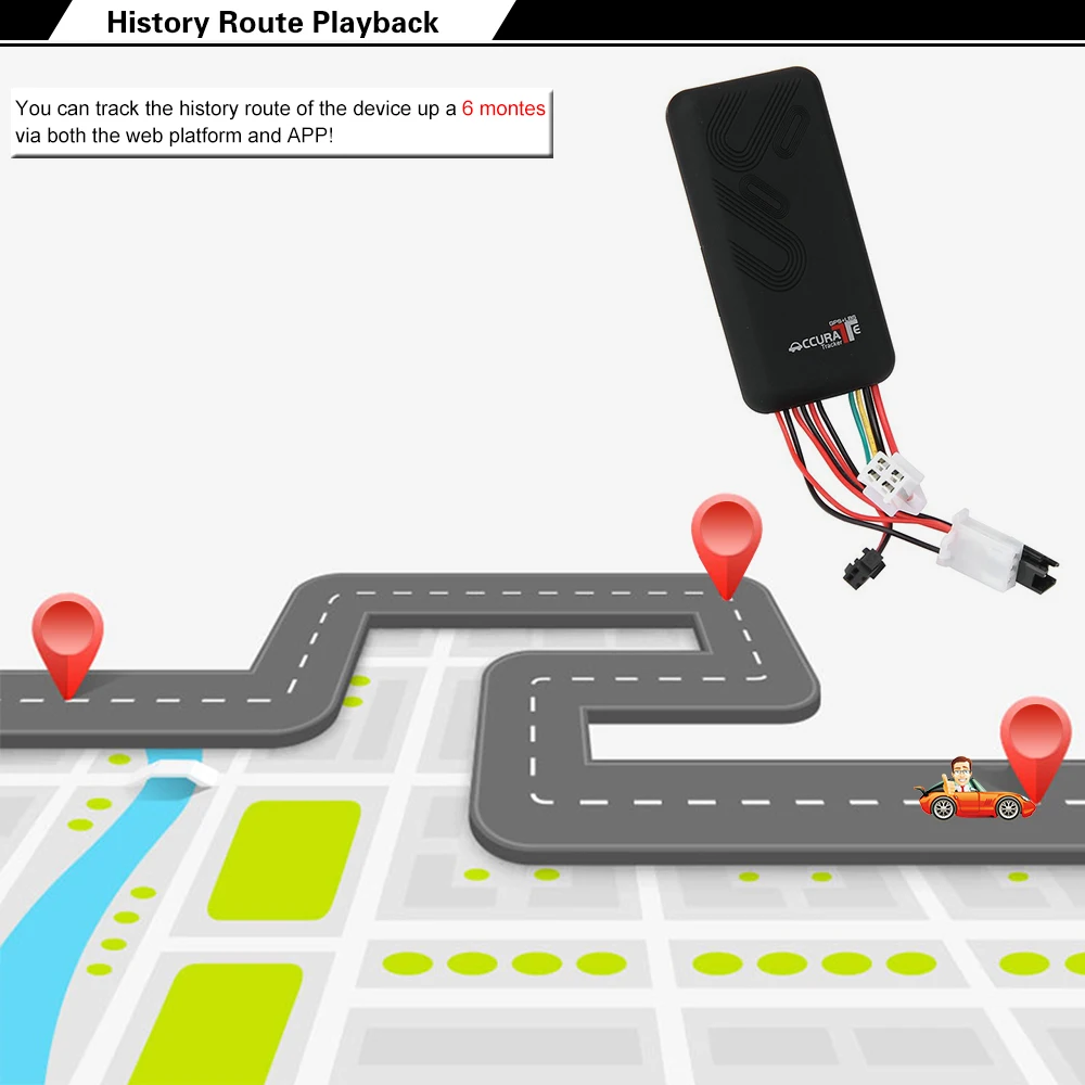 Отслеживание в реальном времени GT06 Интеллектуальный gps трекер двусторонняя