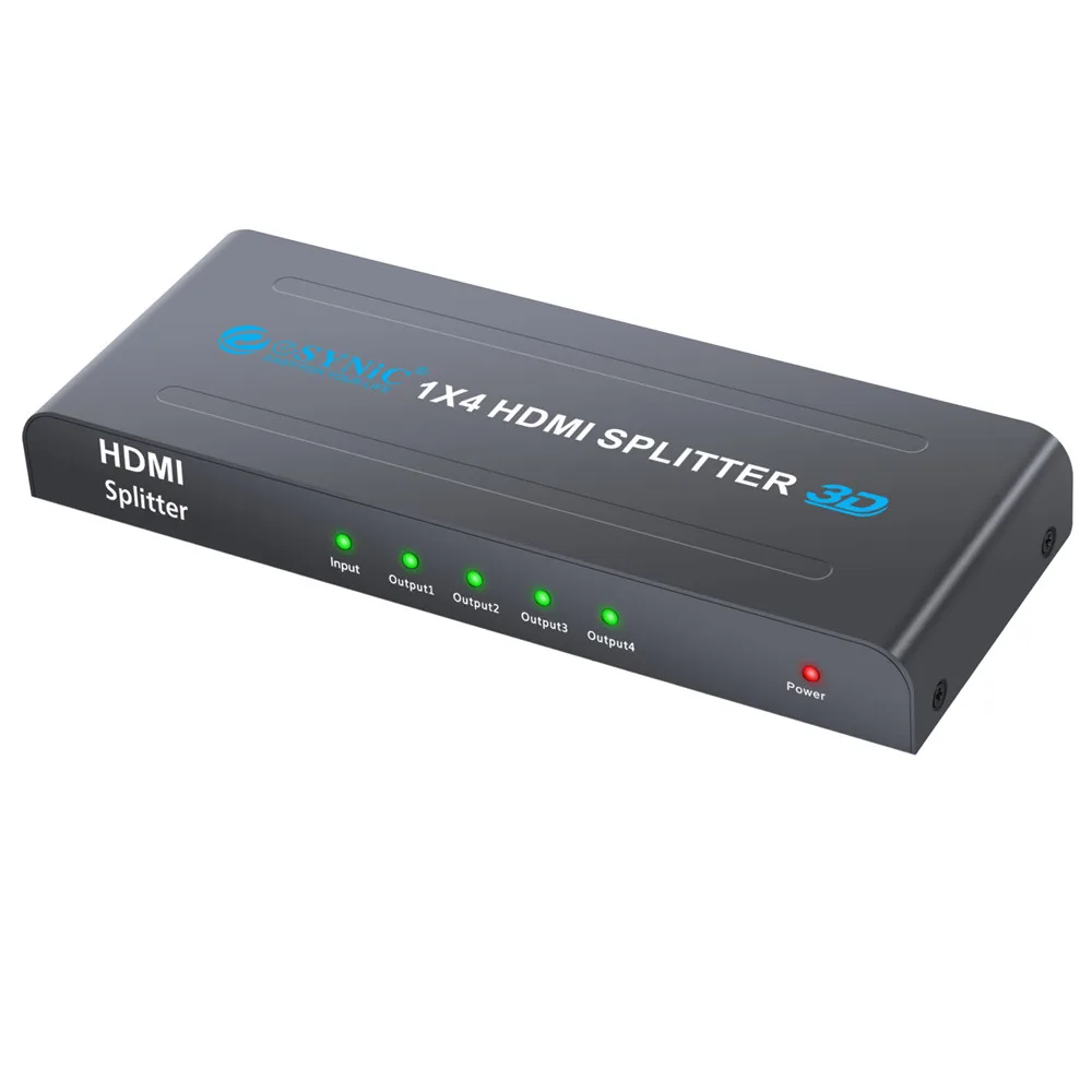 ESYNiC HDMI аудио сплиттер 1X4 1 в 4 выхода порта 1080P 3D 4KX2K Дубликатор Усилитель