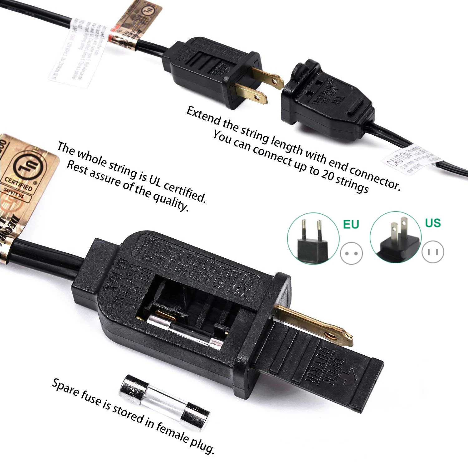 GANRILAND G40 1 W светодиодный гирлянды 18 футов/26 футов светодиодный Глобус лампы 2700K водонепроницаемый открытый для Патио Сад задний двор праздничные Свадебные украшения