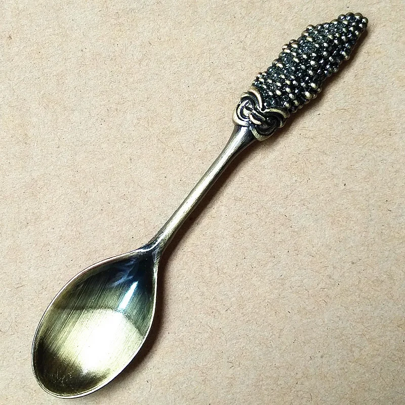 Винтажная мини ложка в Королевском Стиле 5 шт./компл. бронзовые резные Роскошные