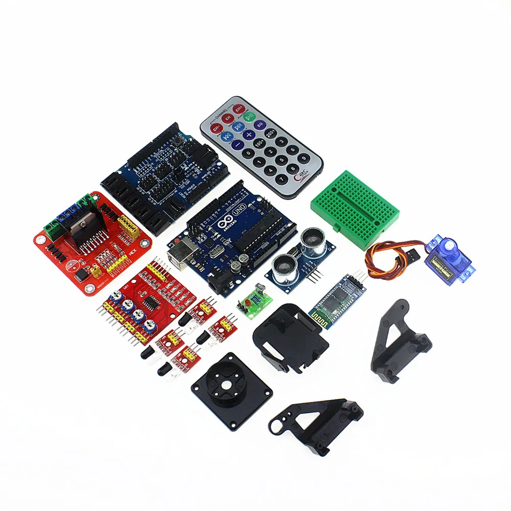 Робот автомобиль 4WD с пультом ДУ Bluetooth для Arduino UNO R3 MEGA328P|Детали и аксессуары| |