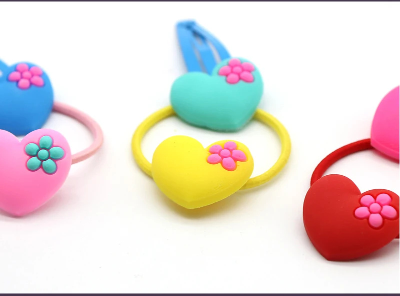 20pc/box Hello Kitty Elastic Hair Bands Unicorn Sponge Bob Storage Box Soft Plastic Cute Cartoon Hair Accessories For Kids Girls