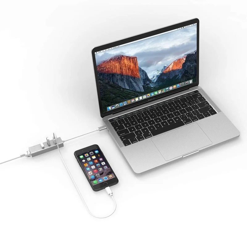 Тип с разъемами типа C и 3-Порты и разъёмы USB 3,0 концентратор с Gigabit Ethernet сетевой адаптер для Apple MacBook 12 MacBook Pro 13/15 Chromebook ПК с ОС Windows