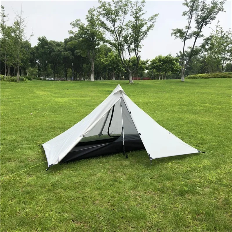 Inner and Outer Tent Сверхлегкий бесштоковый Пирамида сетка палатка двойной Слои один человек палатка один номер один зал Водонепроницаемый 4 сезон палатка для пляжа - Цвет: Inner and Outer Tent