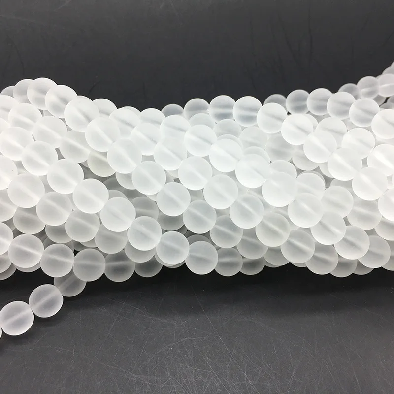 Белые матовые хрустальные круглые бусины желтые для изготовления ювелирных