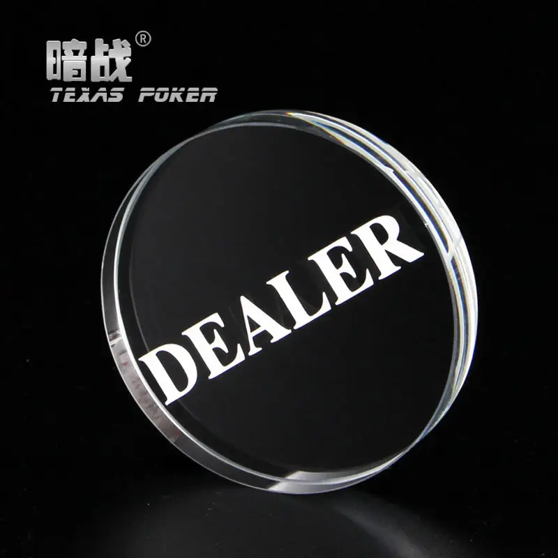 2pcs/lot Crystal Button With One Side Engrave Letter DEALER Pressing Poker Cards Guard Dealer | Спорт и развлечения
