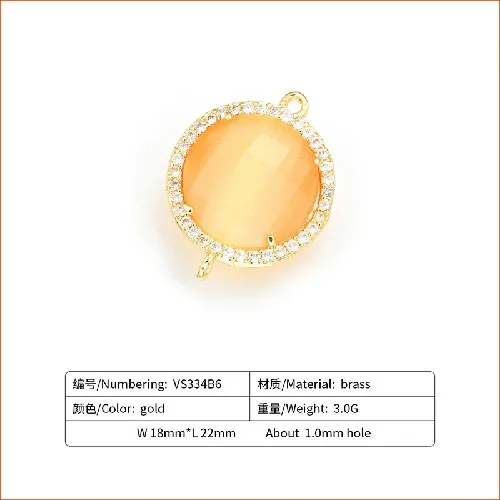 orange ZHUKOU Новые 18x22 мм коннекторы с кристаллами аксессуары для ожерелья ювелирные изделия для изготовления конфет ювелирные изделия фурнитура для украшения Модель: VS334 - Color: orange