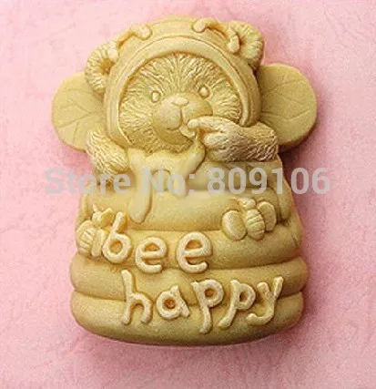 Пчела счастливая глина гончарная форма силиконовая для торта Мыло Плесень FM | Дом
