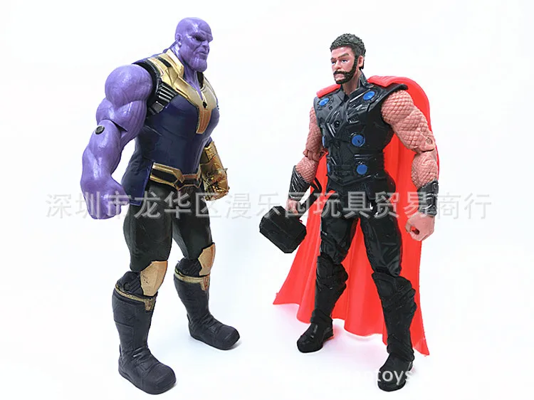 Avengers 3 Infinity War Thanos Iron Spider Figure Spiderman Hulk Black Panther Iron Man Action Figure Toys For Children 16-18CM