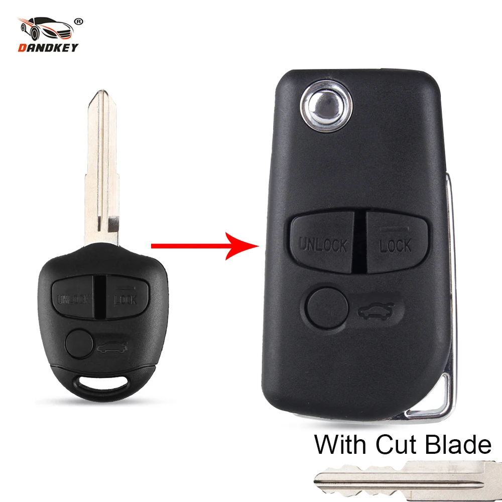 DANDKEY Cut/Uncut Blade 3 кнопки дистанционного ключа автомобиля оболочки для Mitsubishi Lancer EVO