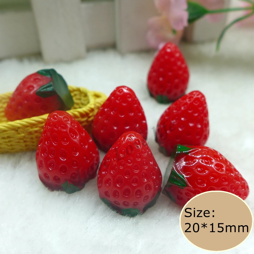 Kawaii Strawberry Flatbacks Resin Cabochon Craft For DIY mobile phone case Hair Clip Decoration Scrapbooking Embellishment |