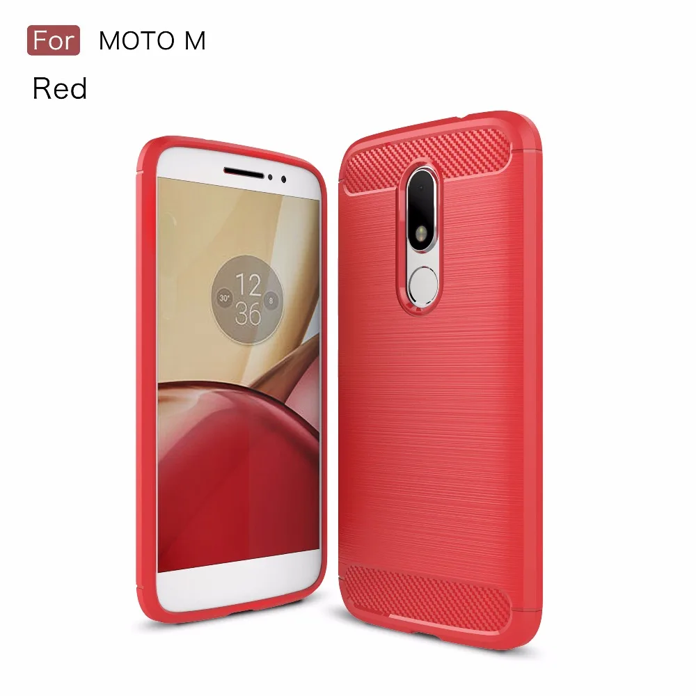 For Motorola Moto M Case Carbon Fiber TPU Brushed Phone Skin Back Cover Protector for XT1662 Capa Coque Funda |