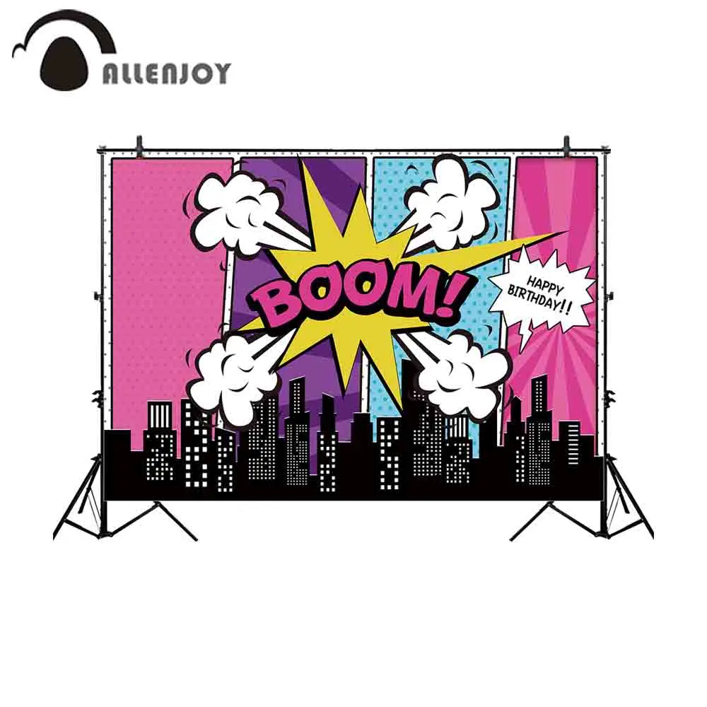 Allenjoy детский фон для фотографии красочный герой ночной город празднование дня