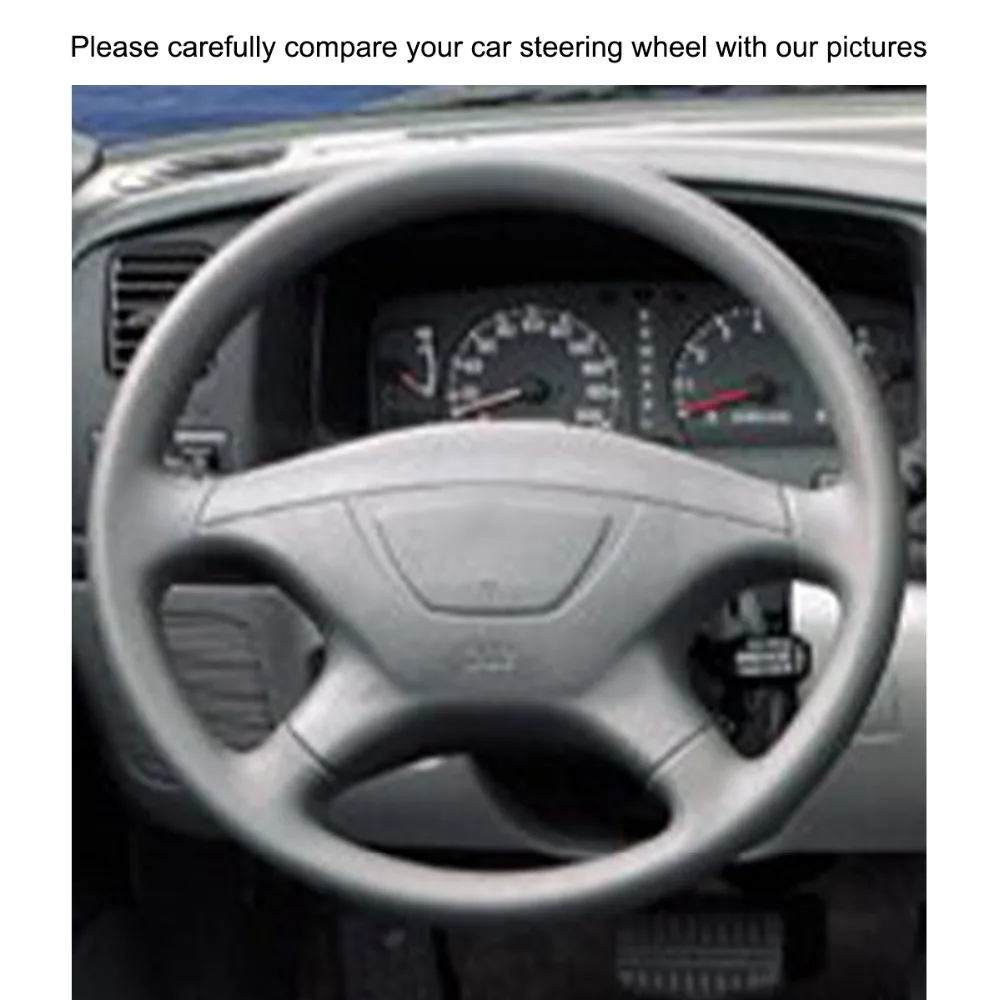 Hand-stitched Black PU Artificial Leather Car Steering Wheel Cover for Mitsubishi Pajero Sport 2004 Montero | Автомобили и