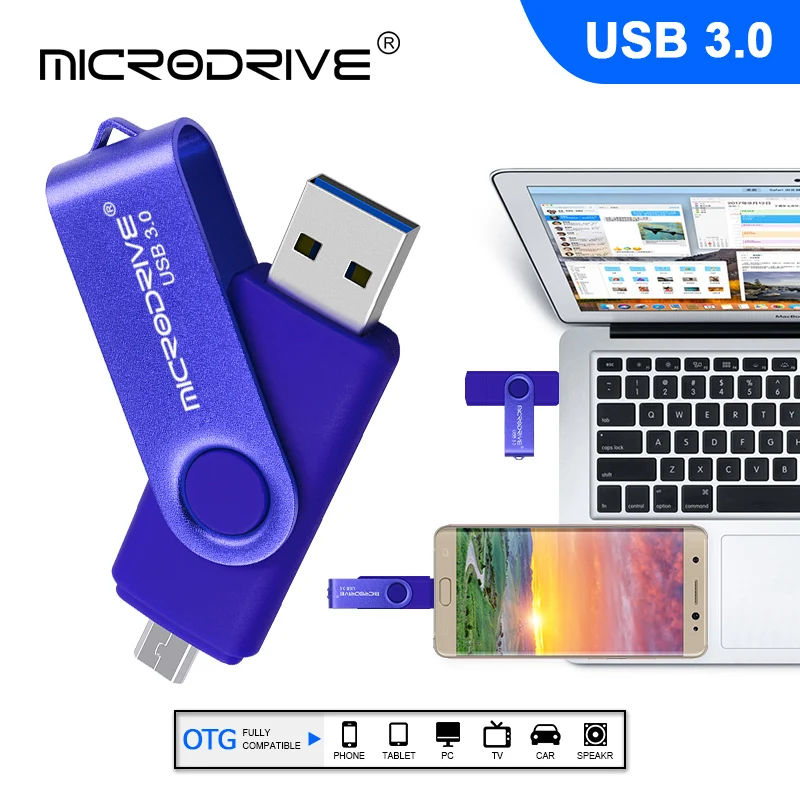 Высокая скорость USB 3 0! 8 цветов 2 в 1 OTG флеш накопитель 16 ГБ 32 64 Гб 128 карта памяти