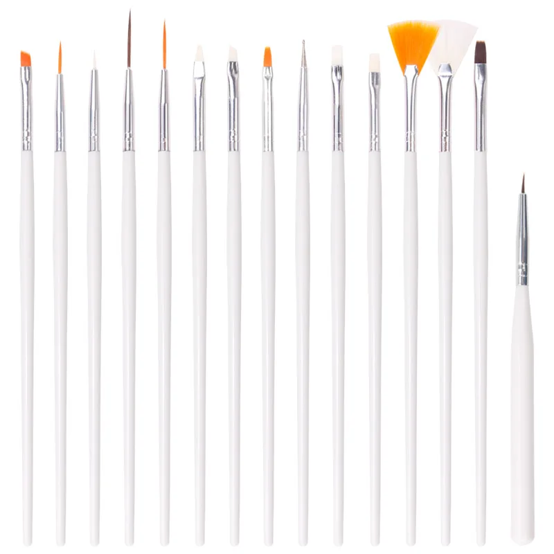 15 шт. дизайн ногтей расставить Живопись ручка для рисования набор кистей