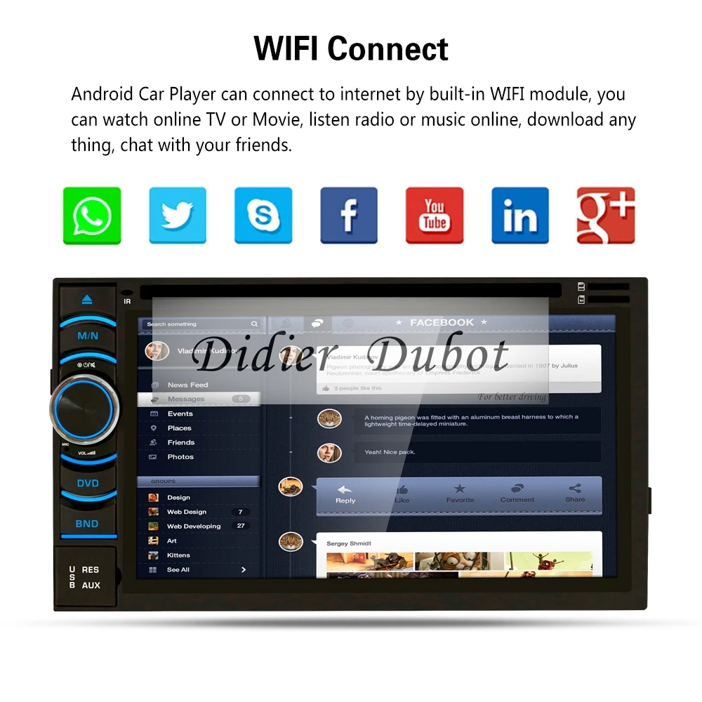 Android 4 ядра автомобиля DVD игрок двойной din автомобильный Радио Стерео плеер + Navi gps с
