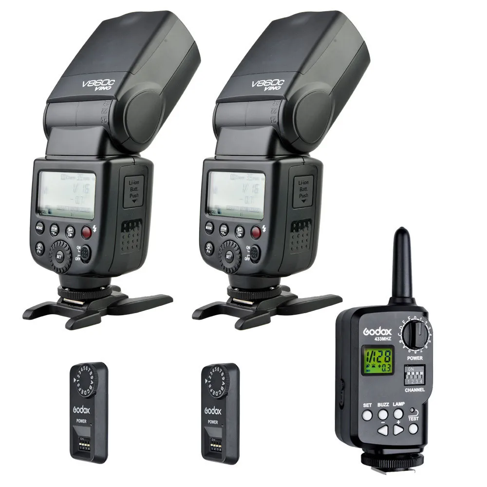 2x Godox VING V860C литий-ионная E-TTL Вспышка Speedlite+ FT-16S триггер Набор для Canon камеры 580ex ii как Yong Nuo speedlite