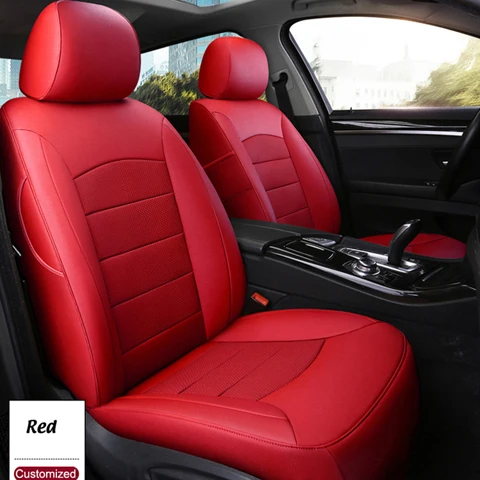 Red Ausftorer чехлы из натуральной кожи сиденья для Infiniti FX35 FX37 FX45 сиденья аксессуары коровьей автомобильные подушки для сидений 15 шт - Название цвета: Red