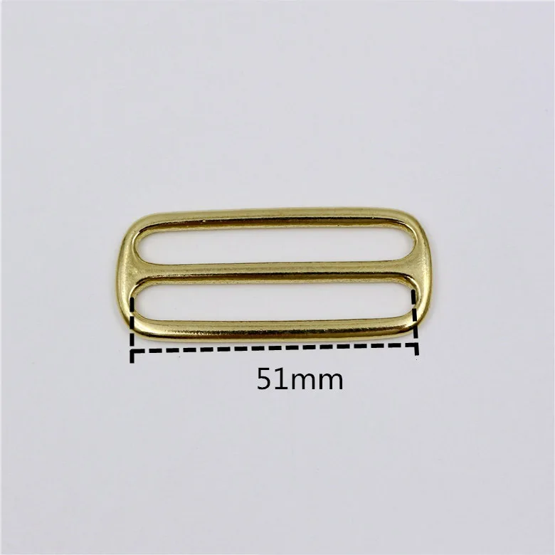 4pcs Meetee Solid Brass Tri-ring Slide Adjustable Buckle 13/16/20/25/32/38/50mm Backpack Webbing Straps Bag Sewing Accessories - Цвет: 50mm