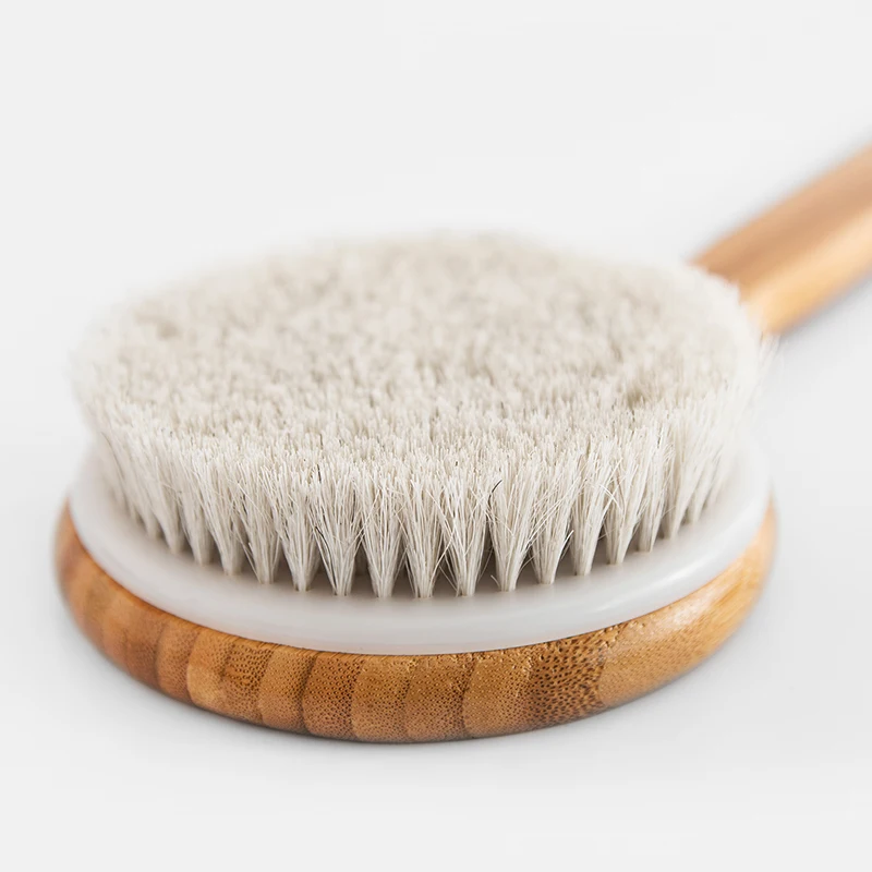 

Natural Bristle Long Wooden Handle Bath Shower Body Back Brush Spa Scrubber Exfoliate Away Roughness Dirt Healthier Silkier Skin