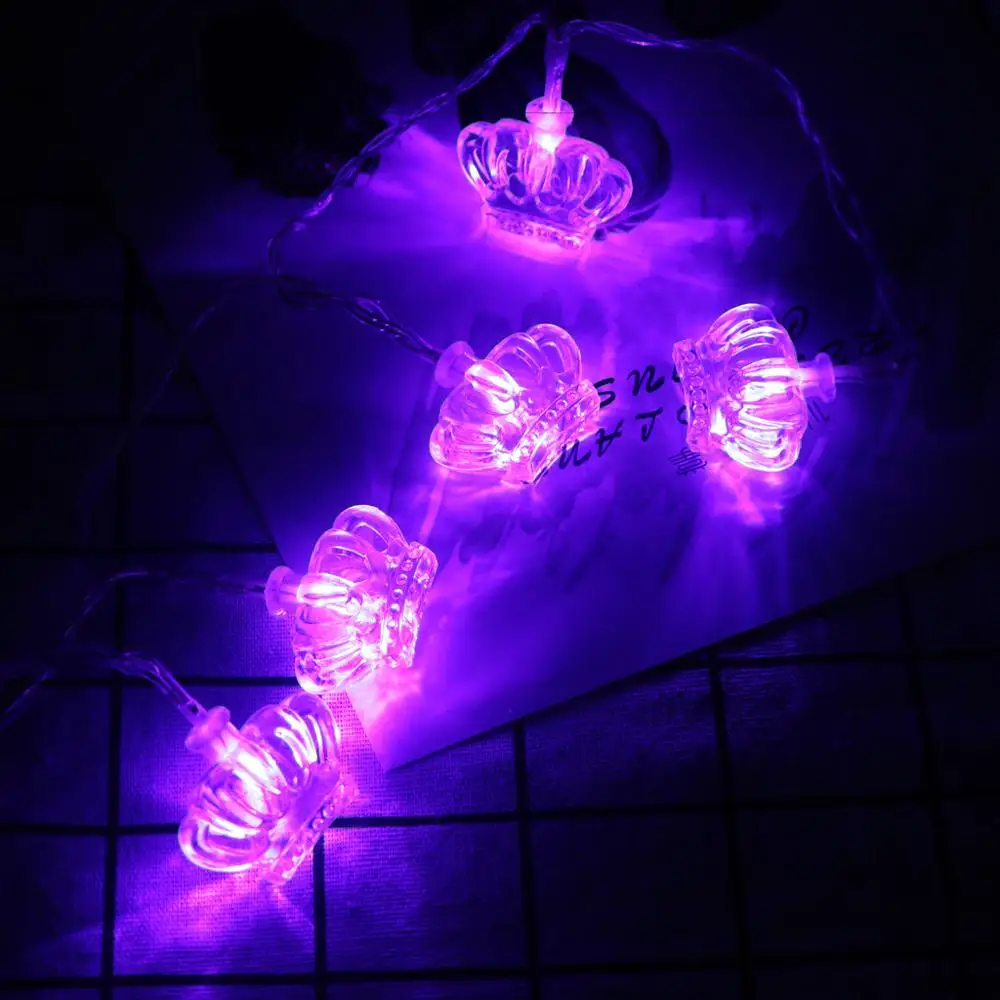 10 светодиодных гирлянд с короной мерцающие гирлянды на батарейках