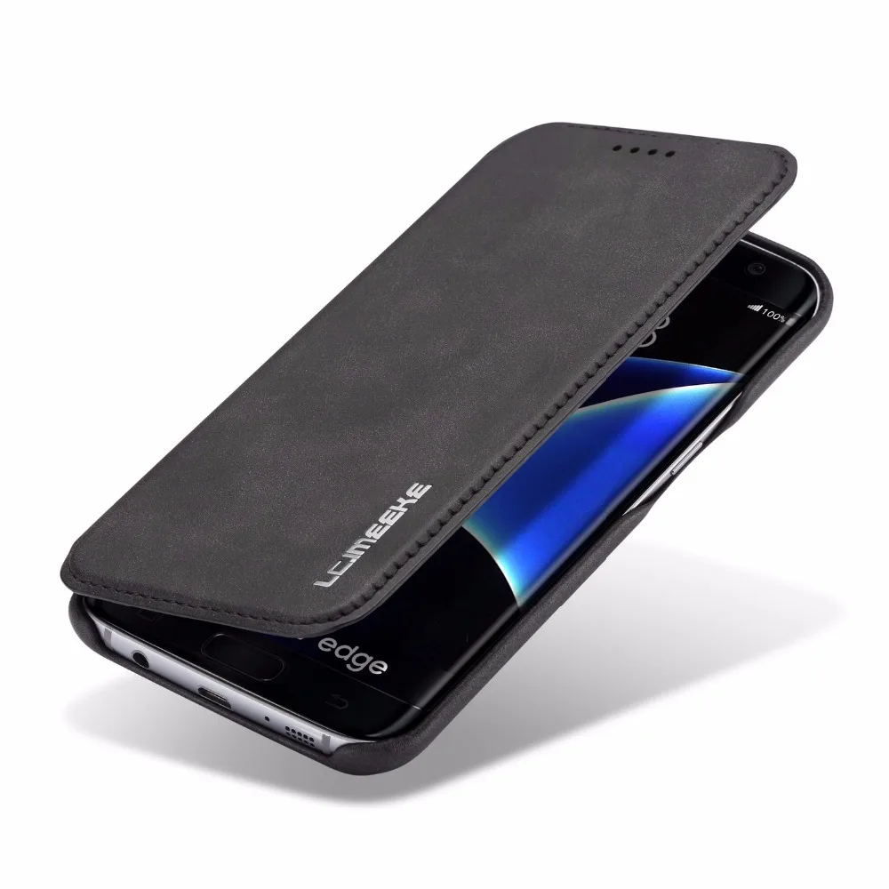 Роскошный кожаный флип чехол на магните для Samsung Galaxy S10 S9 S8 Plus Чехол держатель карт